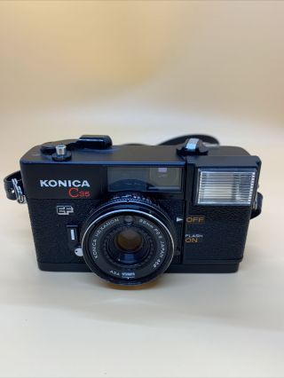 Vintage 1970 Konica C35 Ef 35mm Film Point & Shoot Camera