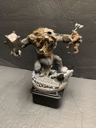 2010 Lord Of The Rings War In The North Snow Troll With Dwarf Statue Lotr Oxmox