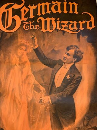 Germain The Wizard Magic Lithograph Poster Ca1910 Linen Mounted Nr