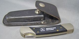John Deere Disk Blades Advertising Pocket Knife Scabbard Longhorn Ranger Lb 125