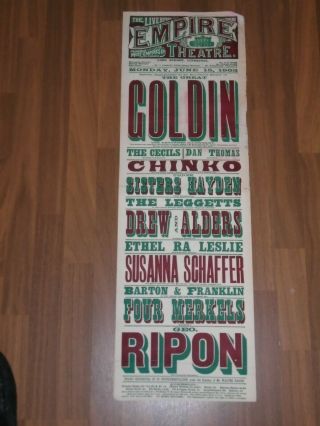 1903 Liverpool Empire Theatre Poster The Great Goldin Illusionist