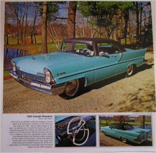 1957 Lincoln Premiere Convertible Car Print (green & Black Top)
