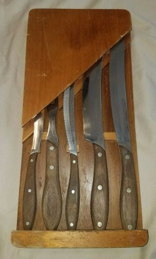 Vintage Scimatar 5 Piece Knife Set Made In The Usa Pat.  180760