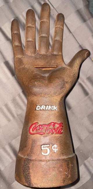 Cast Iron Coca Cola Vintage Hand Bank