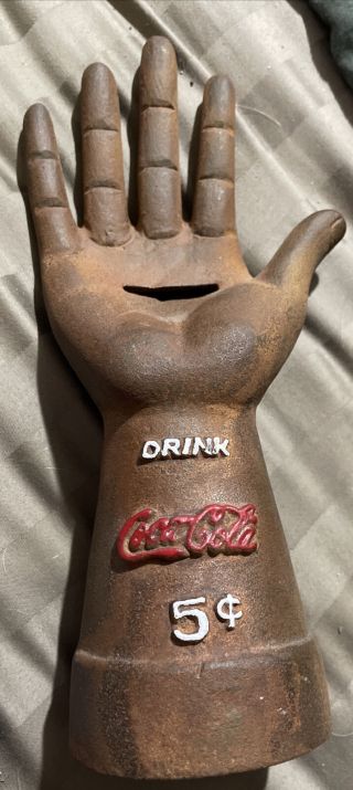 Cast Iron Coca Cola Vintage Hand Bank 2