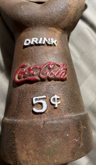 Cast Iron Coca Cola Vintage Hand Bank 3