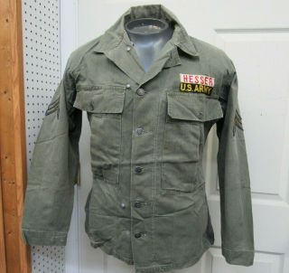 Ww2 Korean Us Hbt Fatigue Jacket 13 Star Button Shirt 3rd Pattern W Gas Flap 36r