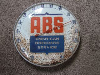 Abs American Breeders Service Pam Clock Style Thermometer 12 " Glass