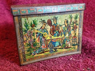 Early 1900 Imperial Russia Russian Tin China Chinese Tea Box
