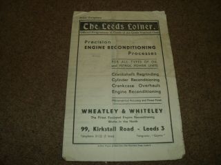 Vintage Programme Leeds V Swinton 21st December 1946