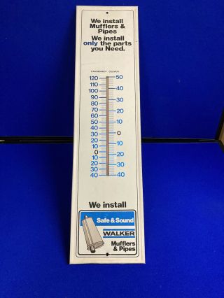 Vintage Walker Mufflers Exhaust Auto Parts Advertising Thermometer 28 " X 7 "