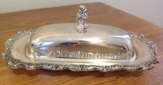 Oneida Webster Wilcox Countess Silverplate ¼ Pound Butter Dish With Lid Vintage
