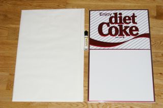 Vtg Nos Enjoy Diet Coke/coca Cola Metal Menu Dry Erase Marker Sign Msg Board