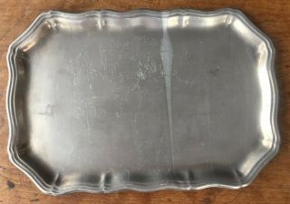 Vintage Wilton Armetale Rwp Pewter Queen Anne Rectangular Serving Tray 9 " X 13 "