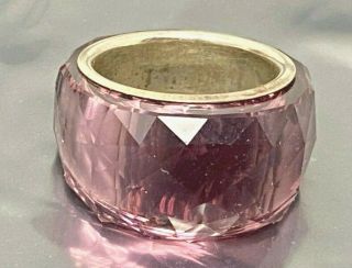 Vintage Signed Swarovski Swan Purple Crystal Nirvana Ring Size 6