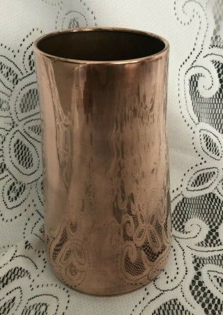 Vintage Copper Vase In 22cm High