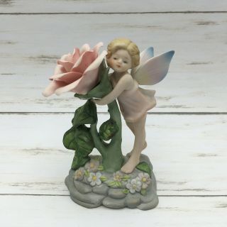 1989 Enesco Festival Of Flower Fairies Pink Rose By Cicely Mary Barke