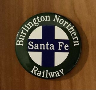 2” Round Santa Fe Burlington Northern Railroad Souvenir Refrigerator Magnet