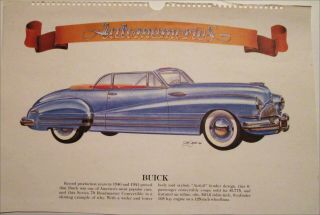 1942 Buick Roadmaster Convertible Car Print (blue,  No Top)