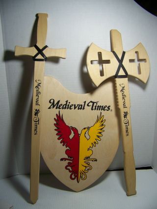 Medieval Times Souvenirs: 23” Wooden Sword & 21” Axe & 15 " Shield