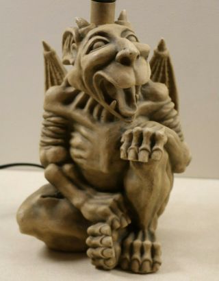 Gothic Gargoyle Sculptural Lamp By " Jaimy " Medieval Vampire Table Lamp 14 "