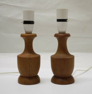 Vintage Mid Century Modern Teak Table Lamps - Danish?