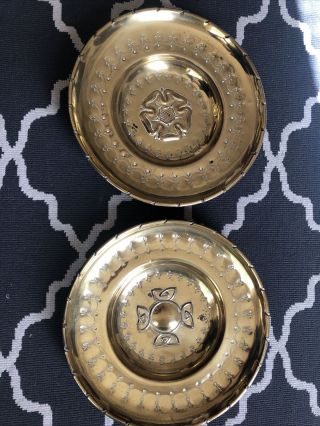 A Vintage Brass Wall Plaques Plates
