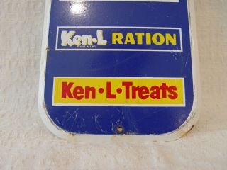 Vintage Ken - L Ration Dog Food Treats Meal Metal Advertising Door Push Sign 3