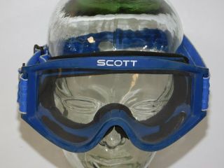 Vintage 1990s Scott Snowboard Ski Motocross Dirt Bike Atv Blue Eye Goggles Retro