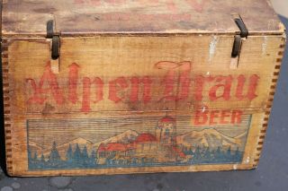 Vintage 1942 Alpen Brau St.  Louis Wood Beer Crate Columbia Brewing
