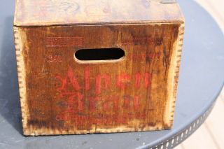 Vintage 1942 Alpen Brau St.  Louis Wood Beer Crate Columbia Brewing 2