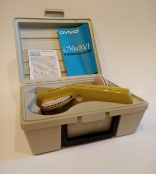 Vintage Mark Vi Dymo Label Maker Labeling Kit With Case With 3 Wheel Tapes