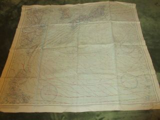 Wwii 1945 Aaf Cloth Escape Map East & South China Seas & Japan 30 X 32 Inches