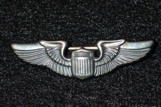 Wwii Us Aaf Army Air Force Pilot Aviator Badge " Wings " 1.  5 Inch Sterling Orig.  V