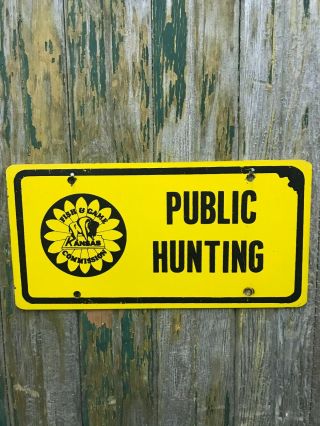 Vintage Public Hunting Sign - Kansas Fish & Game Commission Sign Fur Fish Game