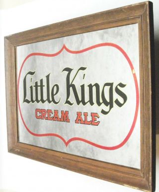Little Kings Cream Ale Wooden Framed Mirror Beer Sign Bar Pub Man Cave Mirror 2