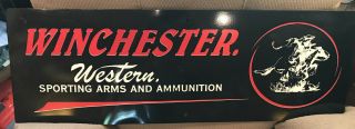Vintage Winchester Western Sporting Arms And Ammunition Gun Sign Cowboy