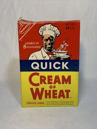 Htf Vintage 1965 Box Of Cream Of Wheat Cereal W/a Bit Contents Great Graphics E3