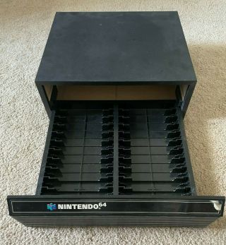 Vintage Nintendo 64 Game Storage Case Cartridge Holder N64 Box Cabinet