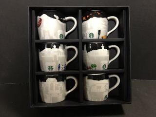 Starbucks Coffee Taiwan 6 Different Location 3 Oz Demitasse Mini Mugs Set
