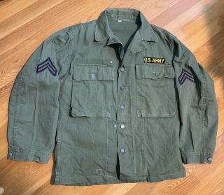 Vtg Ww2 M43 Hbt Jacket Herringbone Utility 36r Us Army Field Shirt