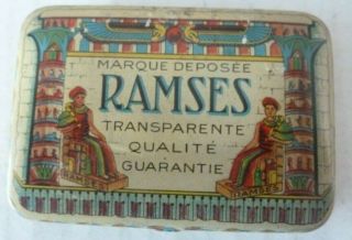 Early Ramses Condom Tin No Date Variation Prophylactic Drug Store