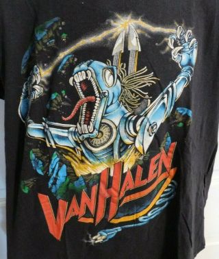 Vintage 1980s VAN HALEN KICKS ASS Concert Shirt XL T - Shirt 2