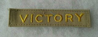Wwii " Victory " Tab For 5th Armor Div Emb On Khaki Twill Bill Wise 