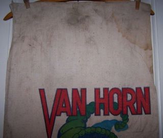 VTG ORG COTTON CLOTH VAN HORN HYBRIDS SEED CORN SACK BAG - CERRO GORDO ILL - FARM 3