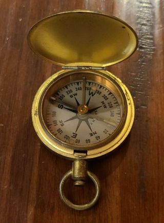 Vintage Ww2 Schwab & Wuischpard (s & W Ny) Us Military Army Brass Field Compass