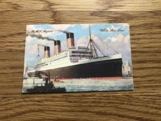 Rms Majestic Artist Rendering Postcard / White Star Line Postcard Of The Majes