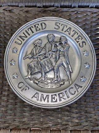 1972 Sexton Pewter Plate United States Of America Spirit Of 