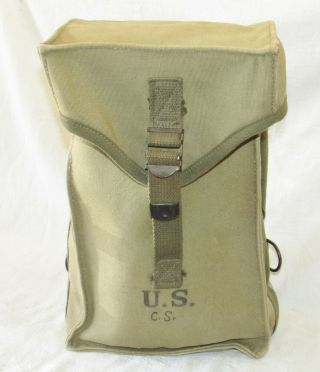 Vintage Wwii Us Army Canvas Bag Hamlin Canvas Goods Co.  Dated 1944 Signed