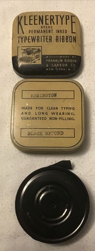 Vintage Tin Kleenertype Typewriter Ribbon 2 5/8 " Square X 7/8 " H Remington Ribbon